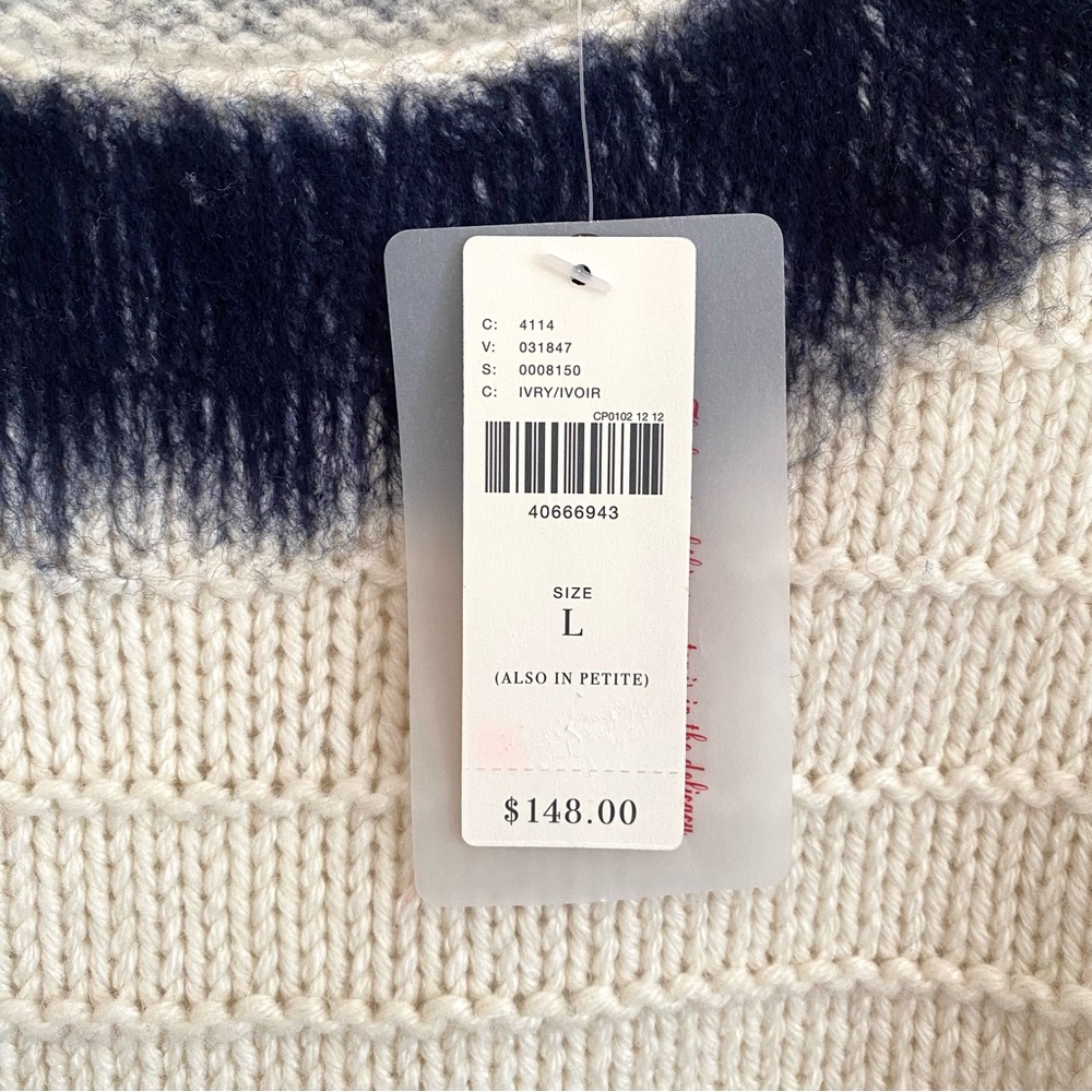 NWT. Field Flower - Ivory and Black Knit Sweater size L. - Picture 3 of 6